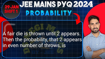 A fair die is thrown until 2 appears. Then the probability, that 2 appears in even number of throws