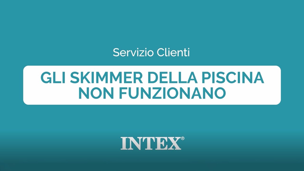 Gli skimmer della piscina non funzionano YouTube