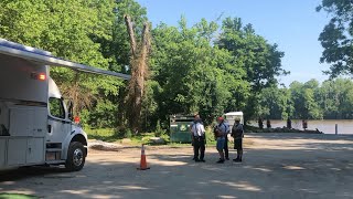 Authorities search James River for 2 missing females who disappeared in the water on Monday