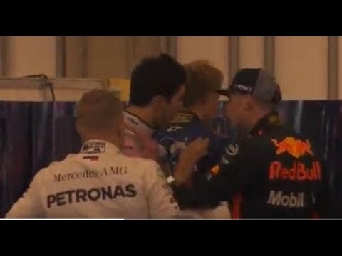 MAX VERSTAPPEN phisical contact go to ESTEBAN OCON after race video hd