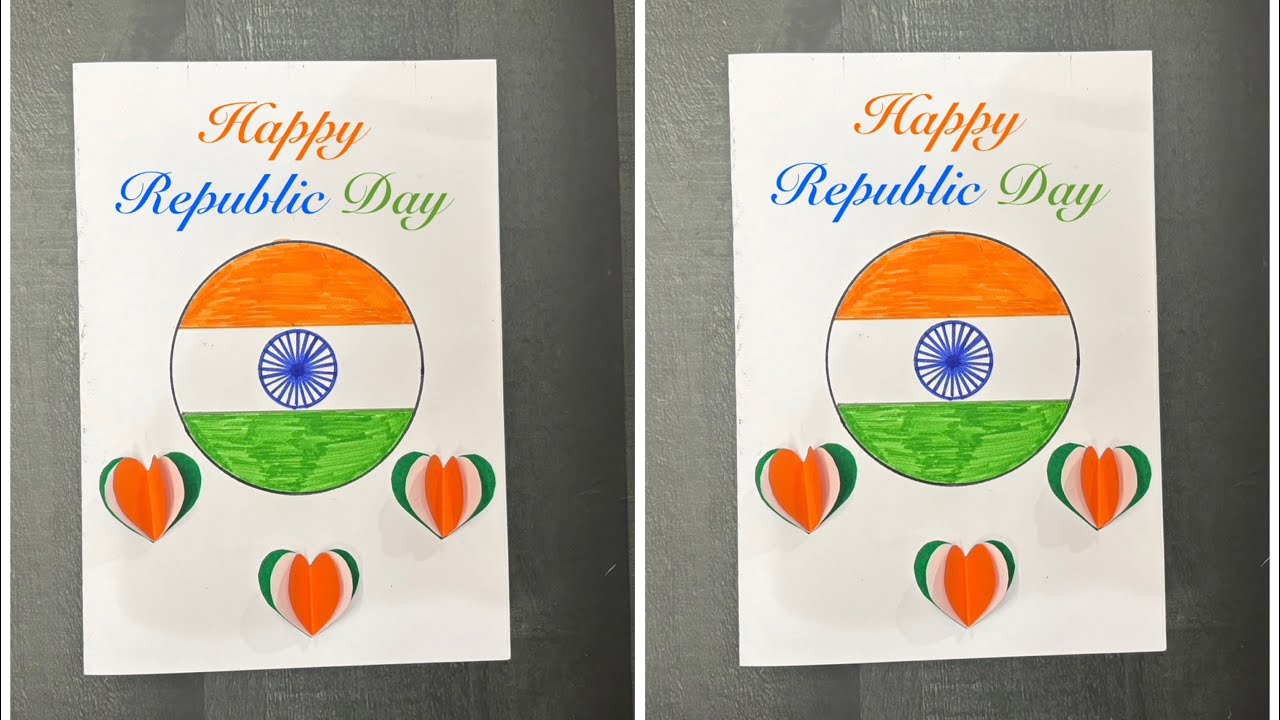 Diy Republic Day card | Republic day craft | greeting card 