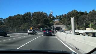 Driving across the San Francisco  Oakland Bay Bridge