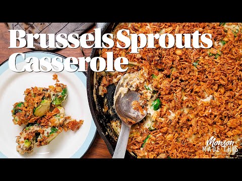 caramelized-brussels-sprouts-casserole-+-cream-of-mushroom-soup-|-easy-vegan-holiday-side-dish