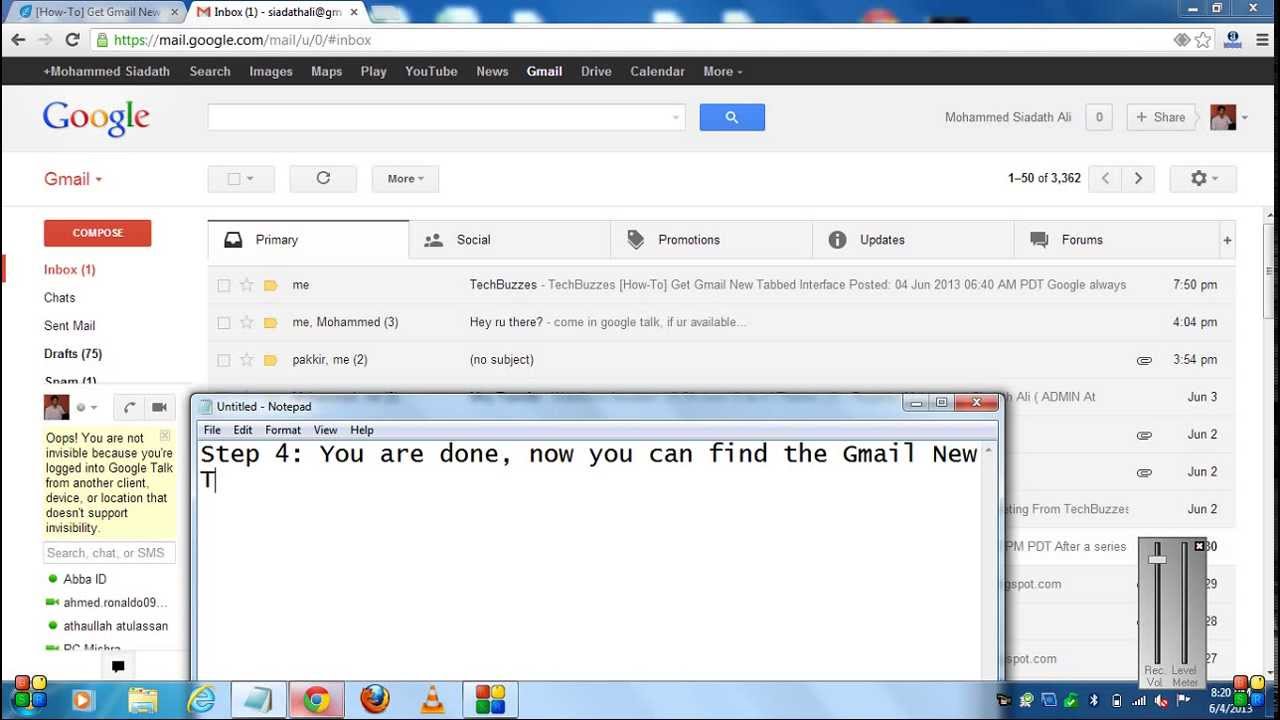 [How To] Get Gmail New Tabbed Interface