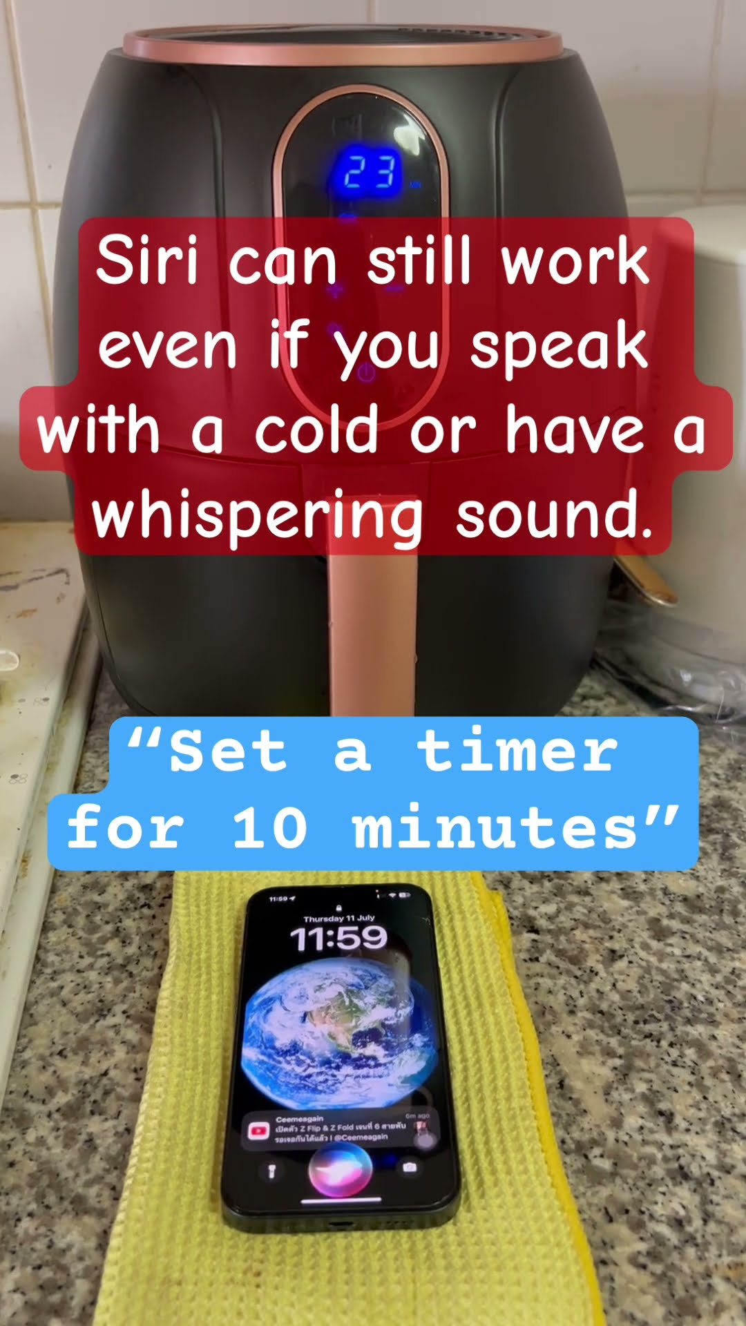 Siri work even if you speak with a cold or have a whispering sound