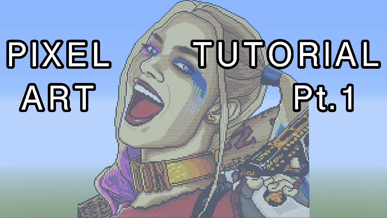 Minecraft Pixel Art Tutorial - Harley Quinn (Suicide Squad) Part 1