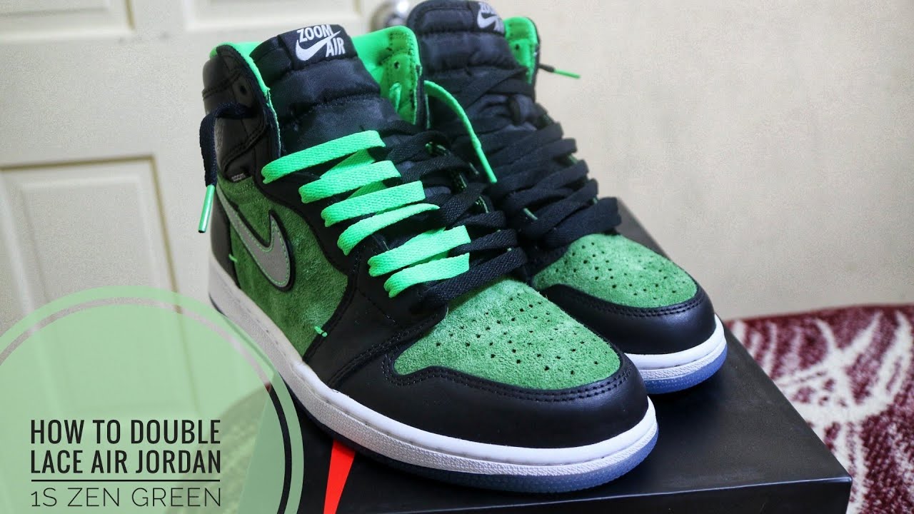 Double Lace Air Jordan 1s Zen Green 