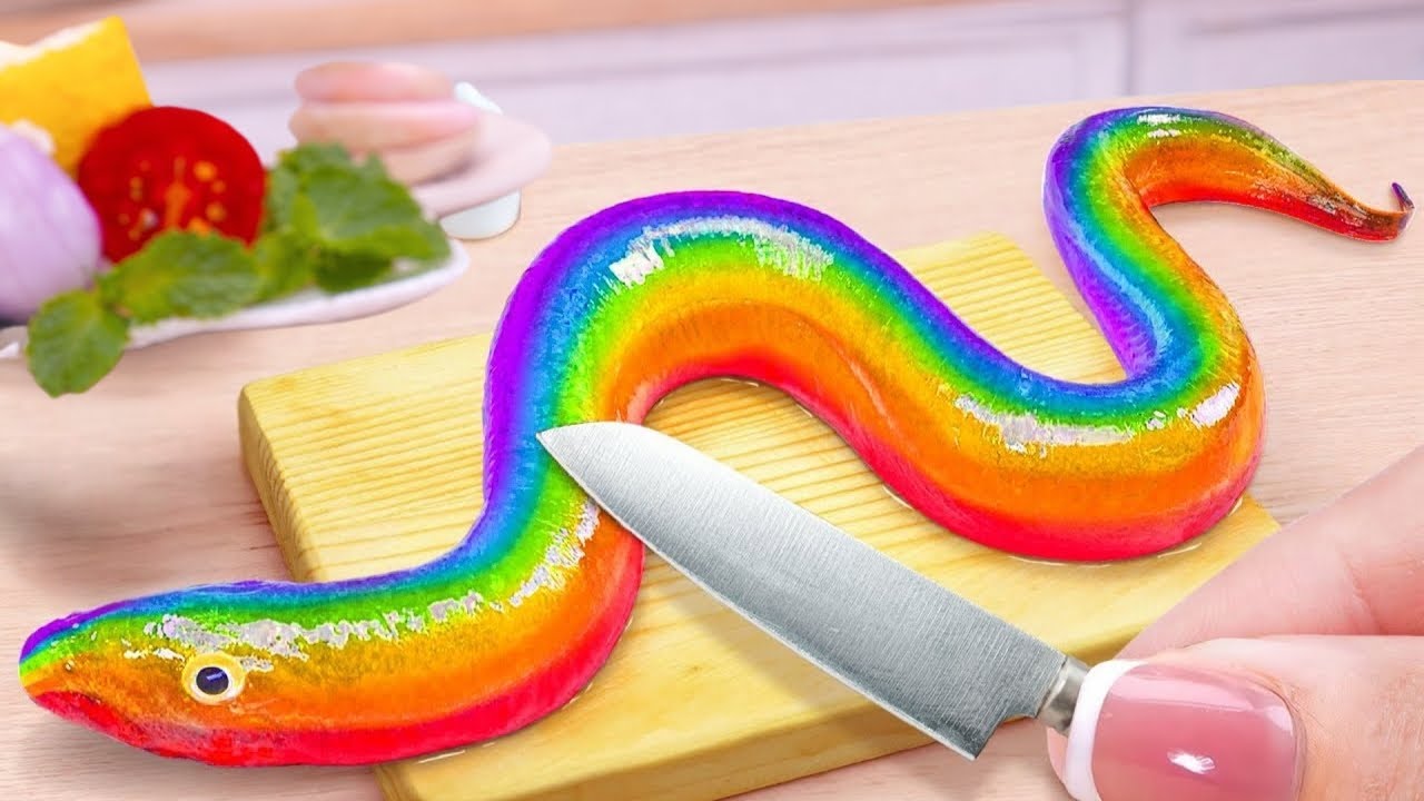 Top 1 Seafood Recipe - Best of Miniature Cooking Grilled Eel Rice Bowl and Colorful Eel | Mini Yummy
