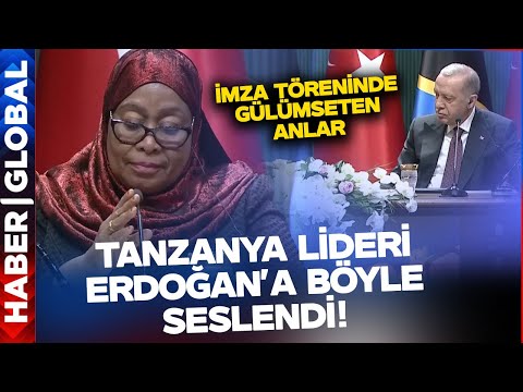 Tanzanya Cumhurbaşkanı Samiha Suluhu'dan İmza Töreninde Erdoğan'a İçten Selamlama