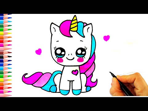 Sevimli Unicorn Çizimi - Kolay Çizimler - Sevimli Çizimler