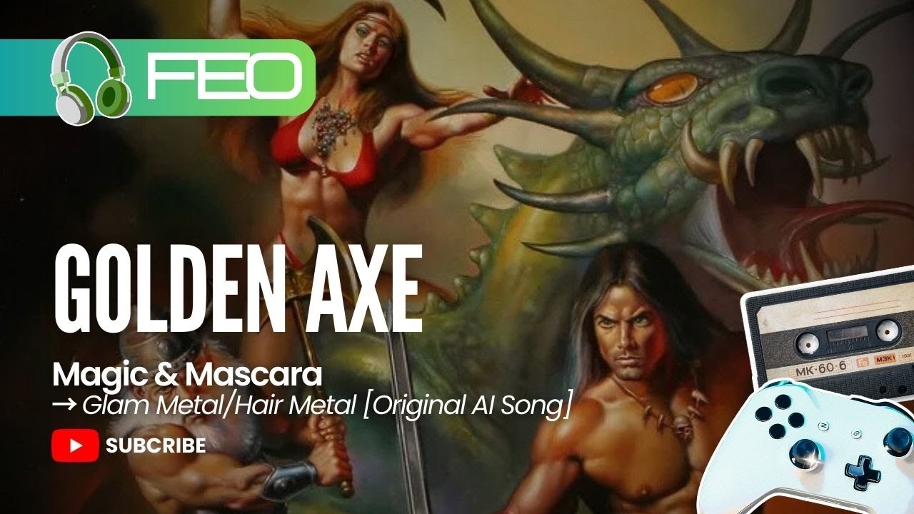 GOLDEN AXE | Magic & Mascara | Glam Metal/Hair Metal (Original AI Song)