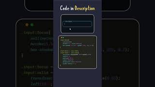 Input Field Animation 😍 #webdevelopment #html #css #shorts