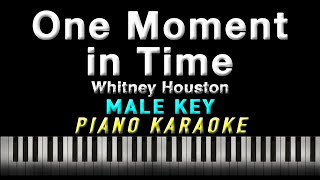 One Moment in Time - Whitney Houston "MALE KEY" | KARAOKE | Piano Version | Instrumental