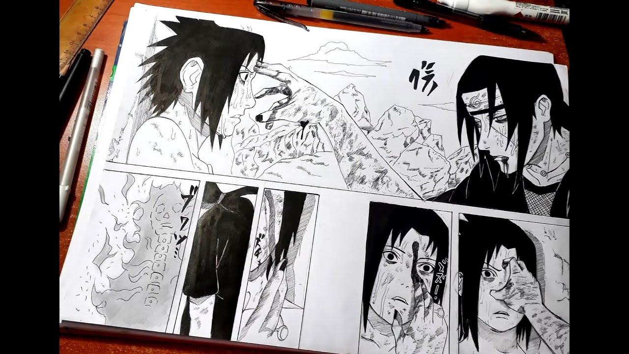 Speed Draw Naruto Shippuden Itachi Y Sasuke Uchiha