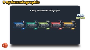 95. MS PowerPoint – 5 Step ARROW LINE Infographic | Free download