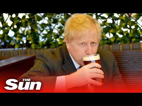 Boris Johnson FINALLY enjoys his first post-lockdown pint in Wolverhampton pub garden