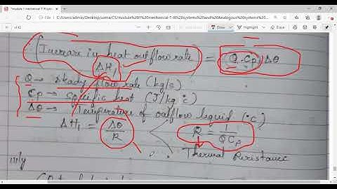 18EC43 control systems lecture 17: Transfer function of Thermal system