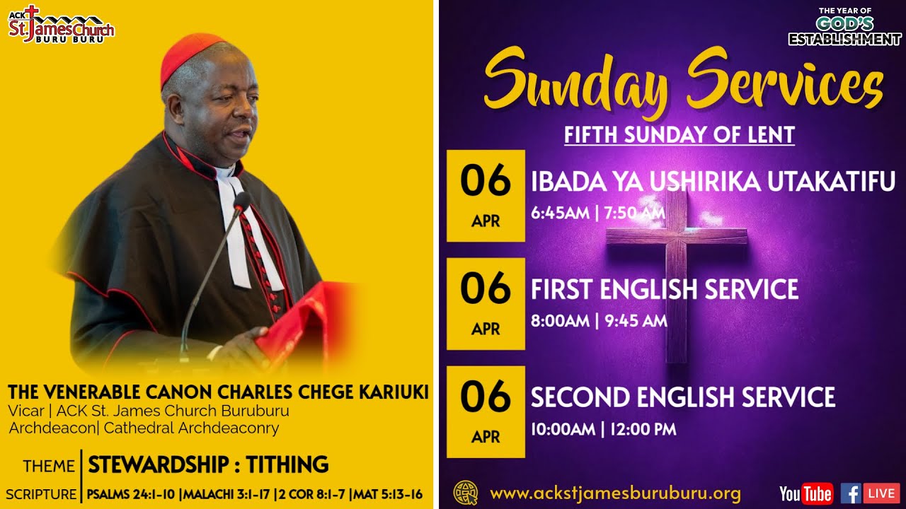 FIRST ENGLISH SERVICE | FIFTH SUNDAY OF LENT | VEN CANON CHARLES CHEGE ...