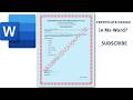 ms word certificate design | Create Professional Certificate in MS Word (Step by Step) #msword