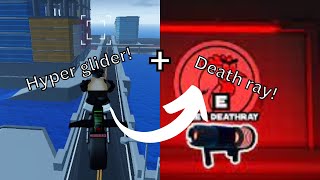 Using Hyper Glider in Mad City Roblox! + DeathRay!!!