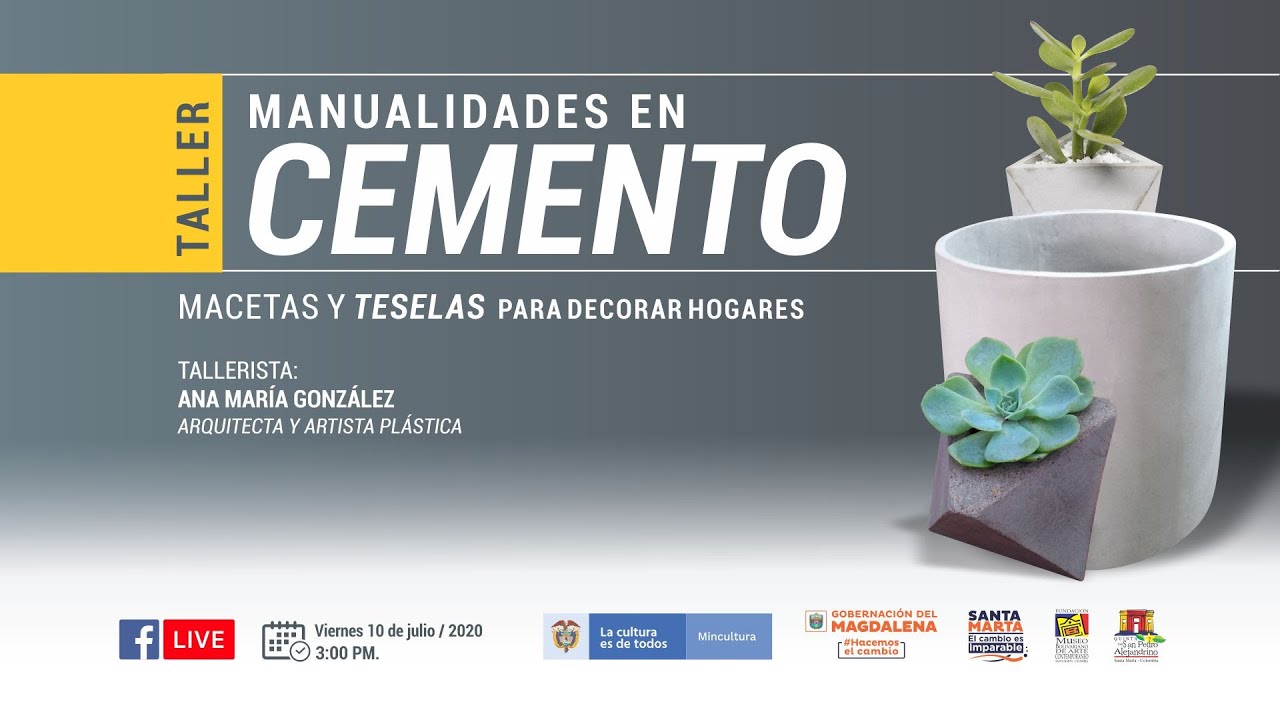 Taller de manualidades en cemento: macetas y teselas decorativas -  Fundación Museo Bolivariano Quinta de San Pedro Alejandrino