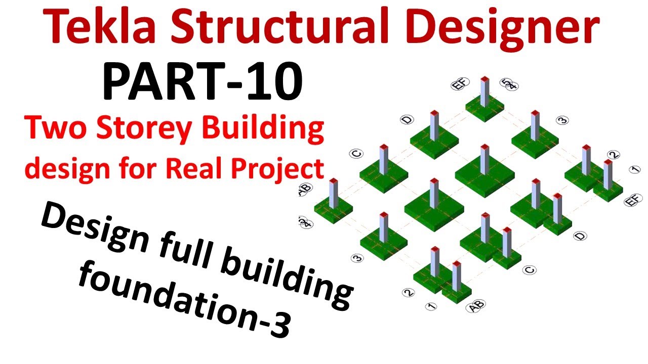 Two Storey Building design for Real Project in Tekla Structural designer | Foundation design -3