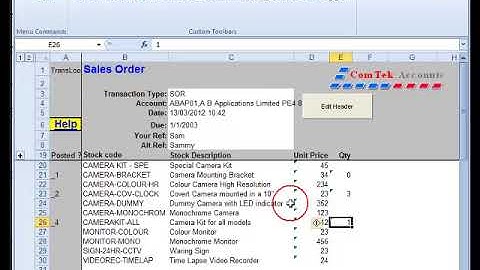 PostTrans for Exchequer: Create Sales Order