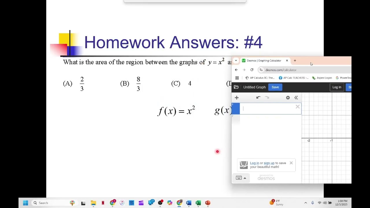 Area Between Curves: Problem Set #1