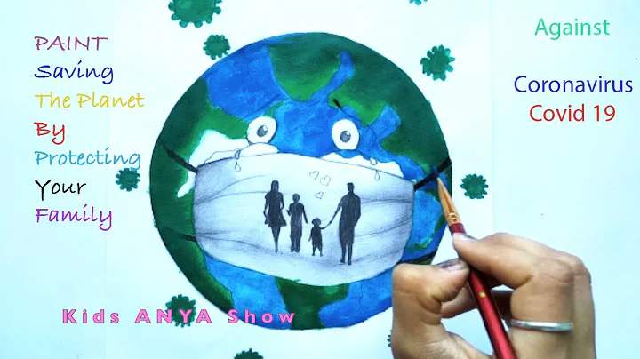 Drawing of Coronavirus Save Earth from Corona Virus Awareness Safety Poster Protecting Your Family