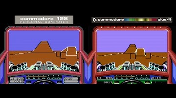 Stunt Car Racer C128 vs. Plus/4 performance comparison