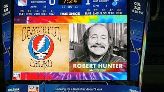 Grateful Dead lookalikes on jumbotron