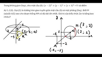 Toán 12: Trong không gian Oxyz, cho mặt cầu (S): (x-2)^2+(y-1)^2+(z+3)^2 =11 và điểm  A(-1;-2;0).