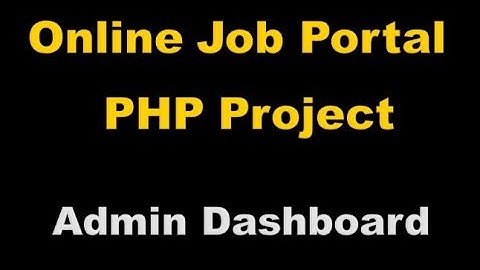 Online Job Portal Project In PHP - Php Project Tutorial (Hindi) - 2