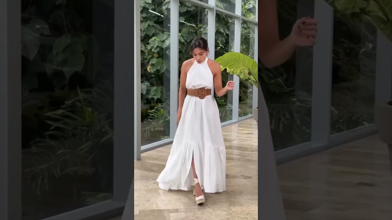 Vestido cuello halter.  #outfitsdemoda #ootd #moda