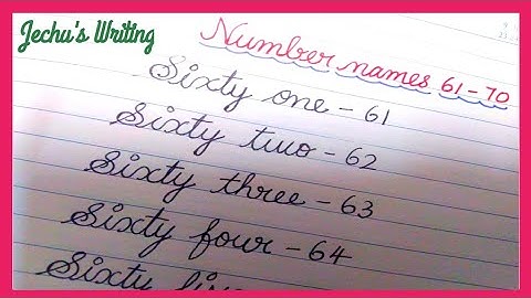 Number names from 61 to 70 in cursive handwriting | Handwriting practice | Jechu