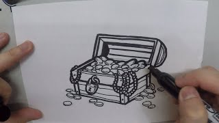 How to draw a treasure chest 🪙