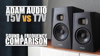 Adam Audio T5V vs Adam Audio T7V  ||  Sound & Frequency Response Comparison