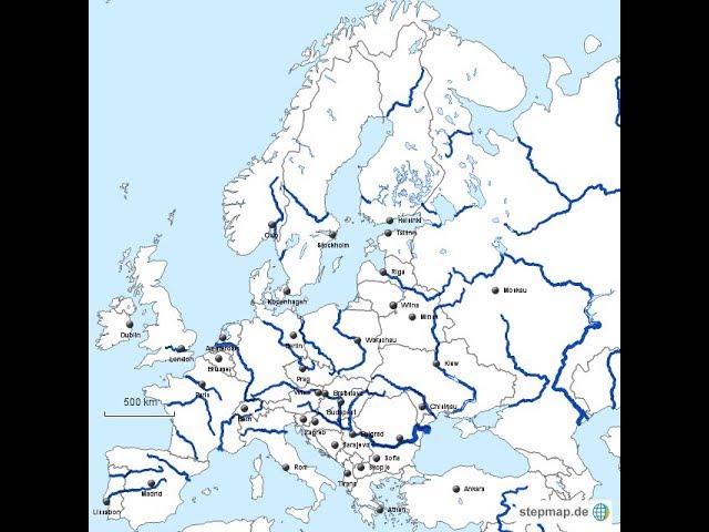 Europakarte Mit Gebirgen Und Flüssen | Landkarte