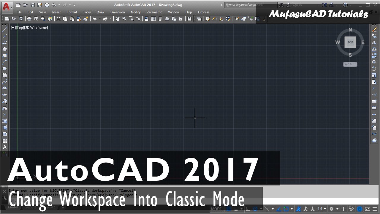 Autocad 17 Classic Workspace Manual Settings Youtube