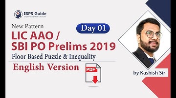 Floor Based Puzzle & Inequality | LIC AAO /SBI PO Prelims 2019 - Reasoning in English | (Day -01)
