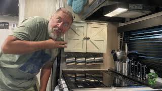26 modifications to our flagstaff Epro 19FD Part 1 of 4, Kitchen mods including moving refrigerator