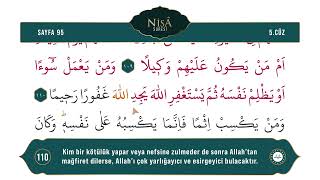 Diyanet Ok Takipli Hatim 5. Cüz - Kur'an-ı Kerim 95. Sayfa - Nisâ Suresi 106-113. Ayetler