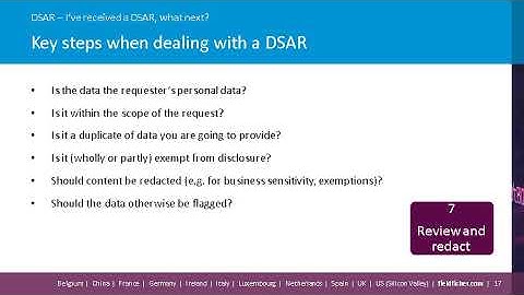 Module 2b: (1) DSAR – I