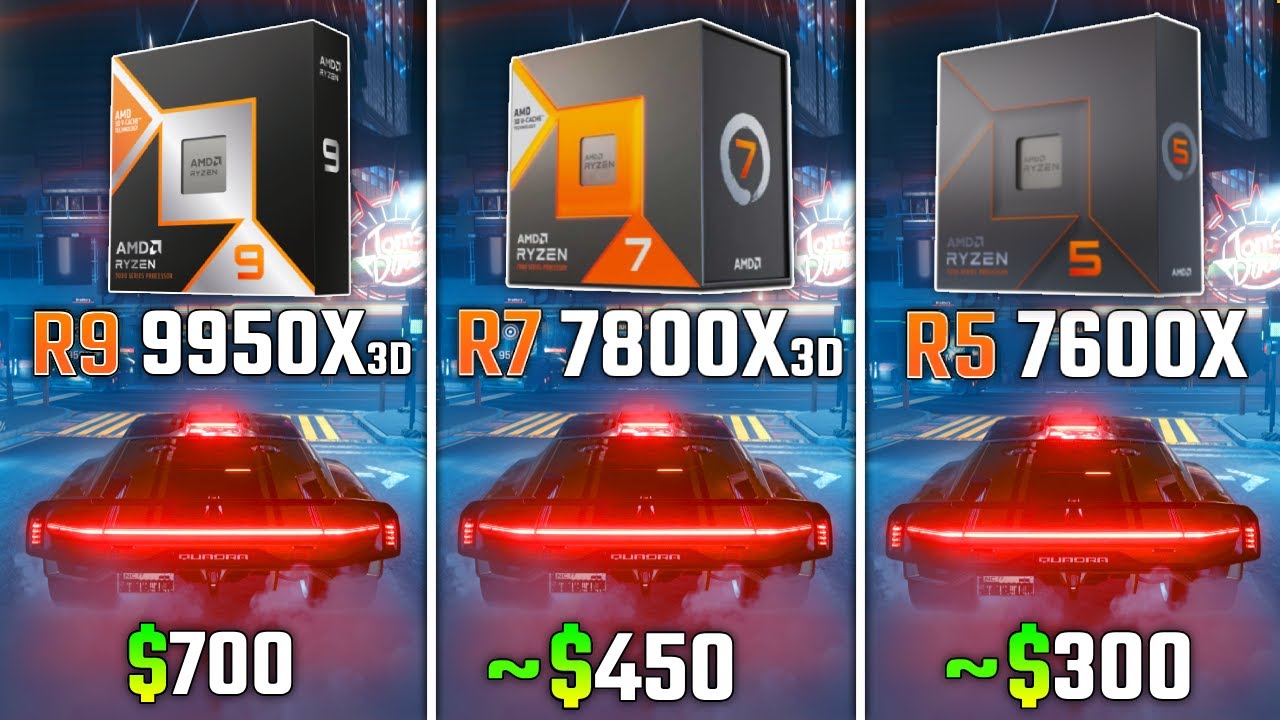 RYZEN 9 9950X3D vs RYZEN 7 7800X3D vs RYZEN 5 7600X | Test in 6