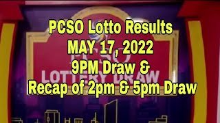 PCSO Lotto Results May 17, 2022 9PM Draw