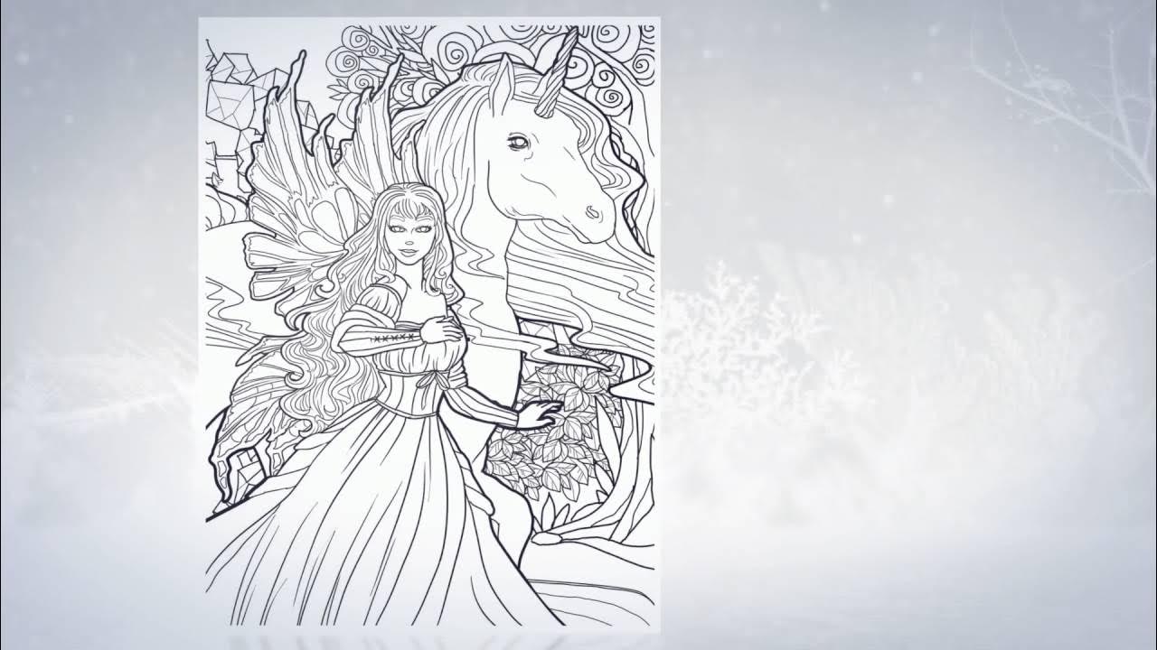 Magical Unicorns and Fairies Adult Coloring Book Trailer! Fantasy ...
