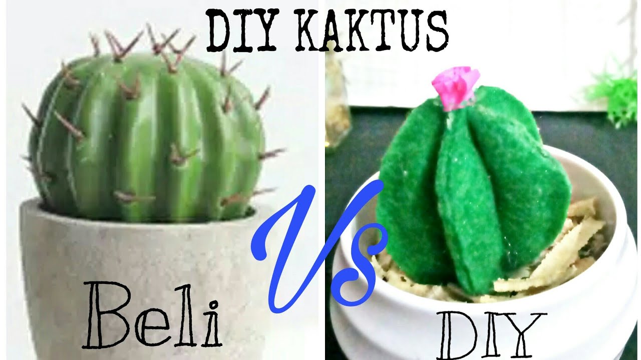 DIY Kaktus  Cara  mudah membuat  kaktus  dari  Flanel 