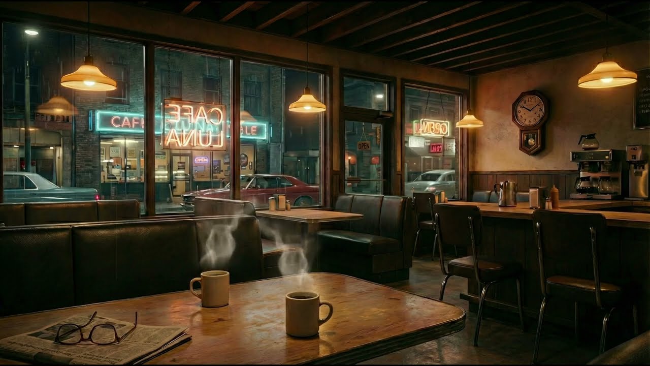 Waiting for Her in a Rainy Café ☕🌧️ | Cozy Ambient Jazz for Focus & Relax