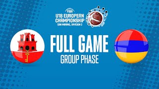 Gibraltar v Armenia | Full Basketball Game | FIBA U18 European Championship 2022