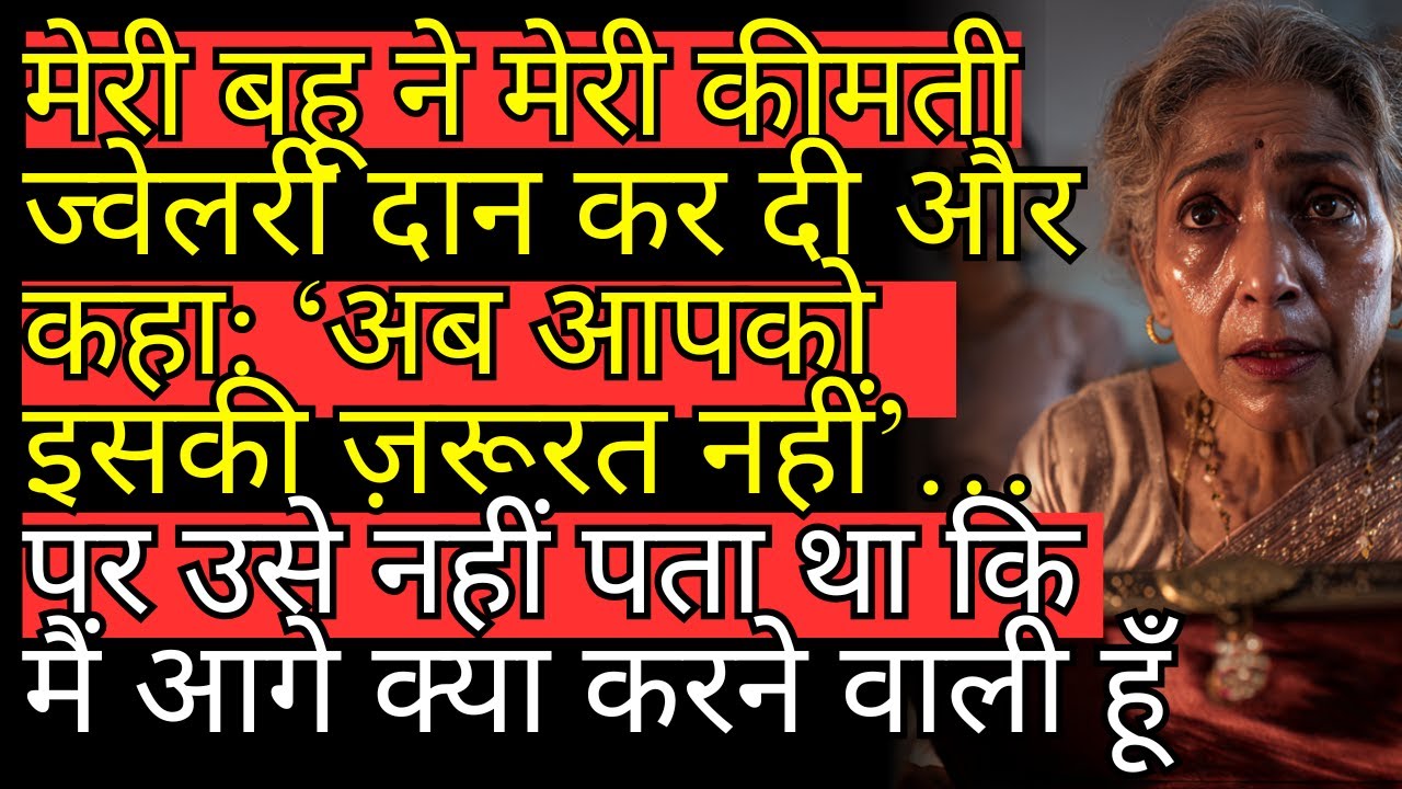 मेरी बहू ने मेरी कीमती ज्वेलरी दान कर दी और कहा: ‘अब आपको इसकी ज़रूरत नहीं’… पर उसे नहीं पता था कि